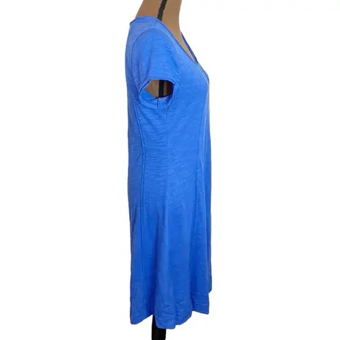 Soft Surroundings Marchesa periwinkle blue space dye pleated raw edge dress sz S - Image 5