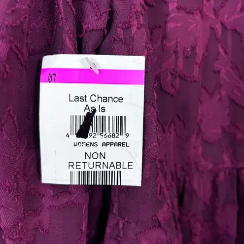 Eliza J NWT Floral Lace Long Sleeve Tiered Dress Wine Maroon Ruffle Size 6