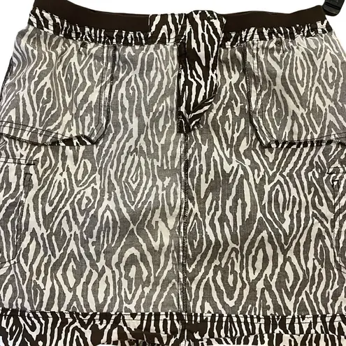 Chico's Chico’s Animal Print Cargo Skirt Brown/Cream Size Large/14 (Chico’s Size 2.5)