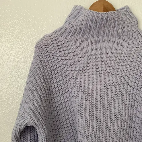 Aerie  XS Purple Knit Mock Neck Oversized Sweater