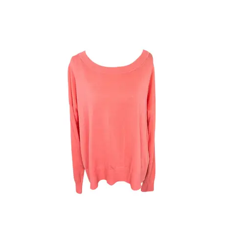 Diesel Coral Pink Knit Sweater Top Cutout Shoulder Detail Long Sleeve Large