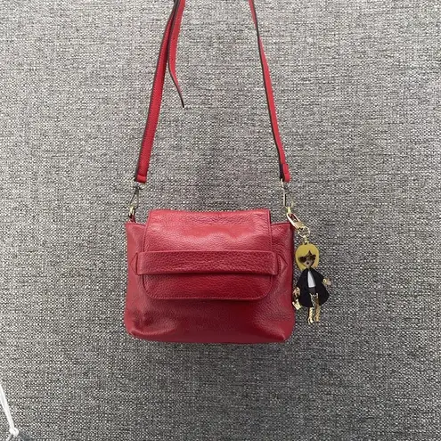 Halston Heritage Crossbody Small Two Tone Red Pleather Vegan