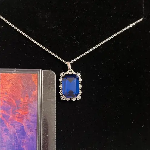 Sapphire Blue and Silver Necklace