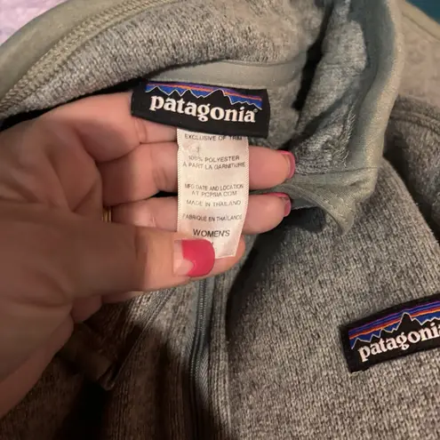 Patagonia  Better Sweater Women's 1/4 Zip Fleece Green Gray Heather Medium
