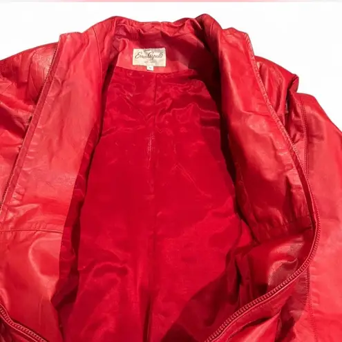 EVAN ARPELLI NY Vibrant Red High Collar Cape with Flared Silhouette