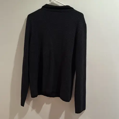 Tahari  Merino Wool Blend Herringbone Moto Jacket Medium Dark Gray Warm Winter