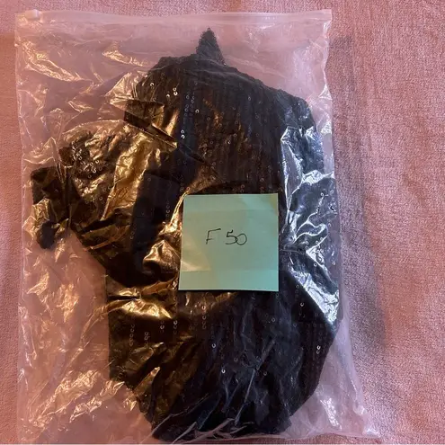 NWOT black sequined halter mini dress size 0 prom cocktail party dress