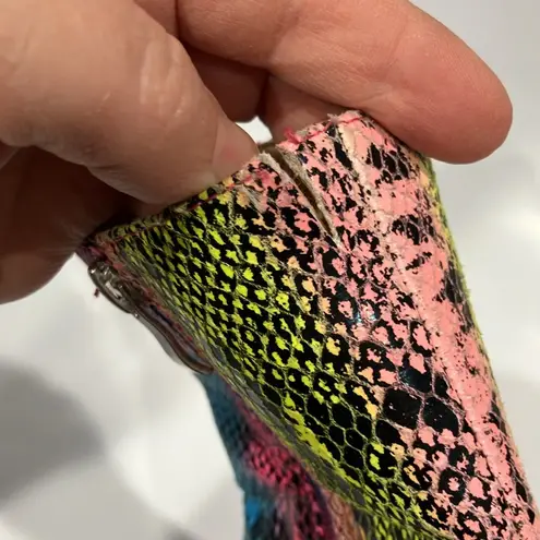 Azalea Wang skaywalker rainbow snake skin boots heeled boots women’s size 7 Pink