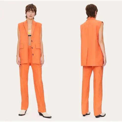 NWT Stine Goya Urban Organic Cotton Blend Oversized Vest Grapefruit Small $460 Orange