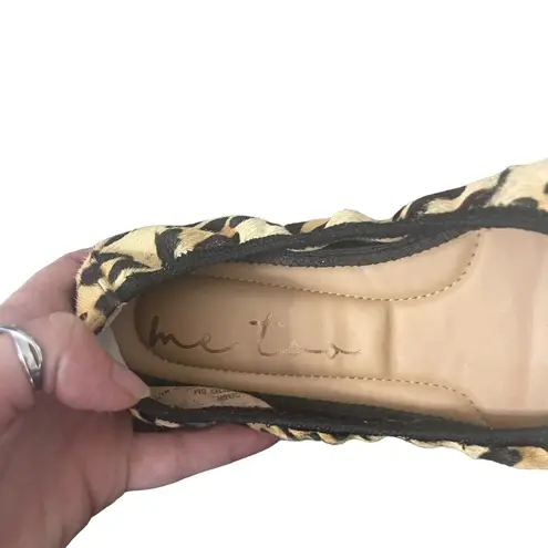 Me Too Women's Size 6 Cheetah Leather Upper Ballerina Flats
