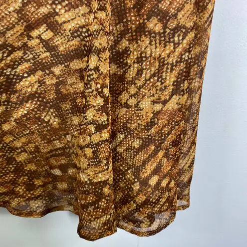 Rena Rowan Midi Skirt Flowy Y2K Papaya Brown Printed size 18 NWT Deadstock