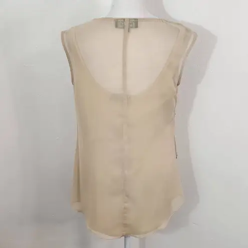 Chetta B Cream Beaded Tank Top Size 4 Beaded Cream Sleeveless Top
