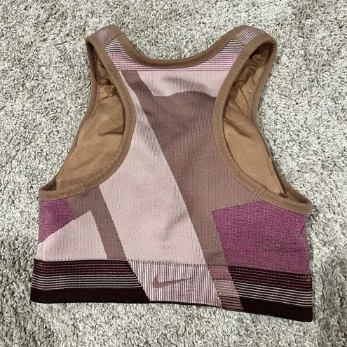 Nike  Pink Mauve Colorblock Sports Bra Size S