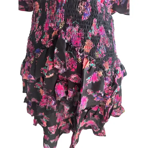 IRO Black Floral Drop Waist Dress Size 38/ US 6