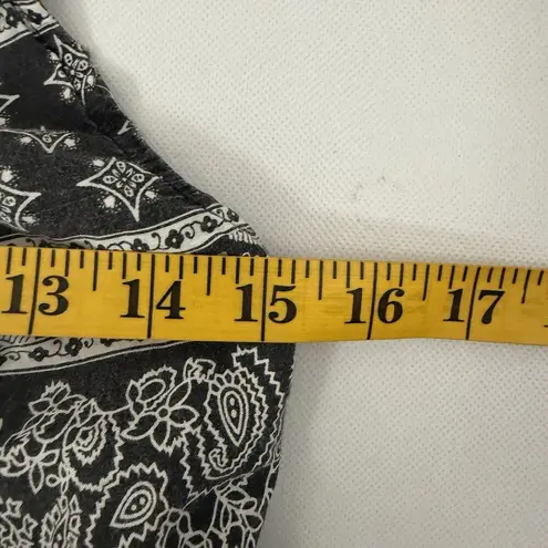 Vintage Y2K Mini Dress Babydoll Top Ruffles Striped Paisley Summer Boho Beach L Black Size L