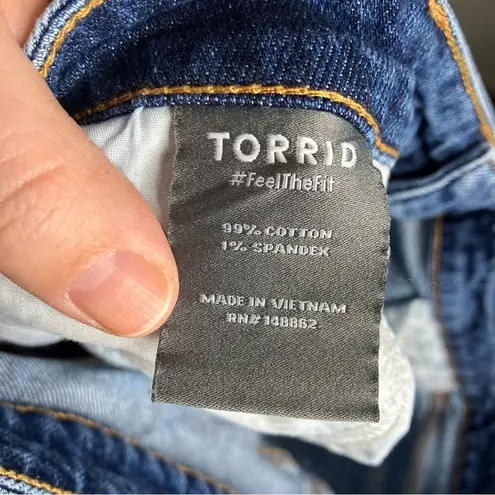 Torrid  perfect boyfriend ankle jeans‎ raw hem classic denim size 16S