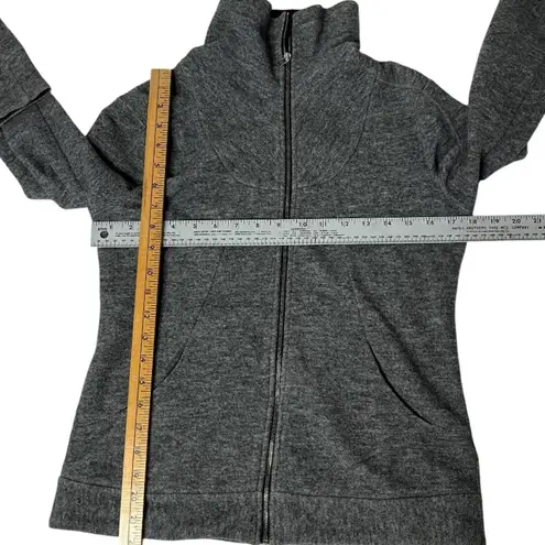 IBEX Merino Wool Jacket Sweater Heather Grey Full Zip Womens Size Medium USA Gray