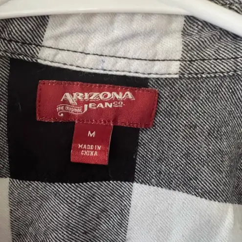 Arizona Jeans Arizona Flannel Shirt medium Black White Button Up Lightweight