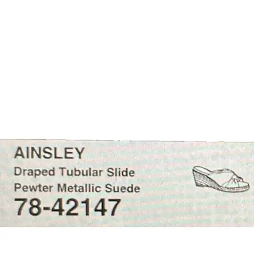 Johnston & Murphy Pewter Metallic Suede Espadrille Wedge Sandals Womens Size 8M