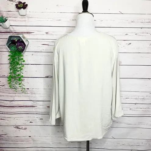Urban Romantics Lightweight Linen Button Front Twist Top Off White Size Large - Image 7