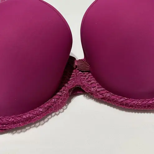 Wacoal  34DD La Femme Underwire Bow Accent Magenta Shade Tee Bra