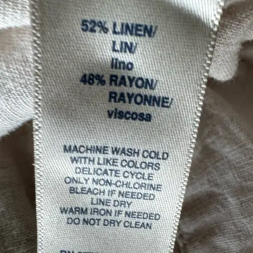 Rafaella Women’s Casual Linen - Rayon wide leg Pants - Cream Large