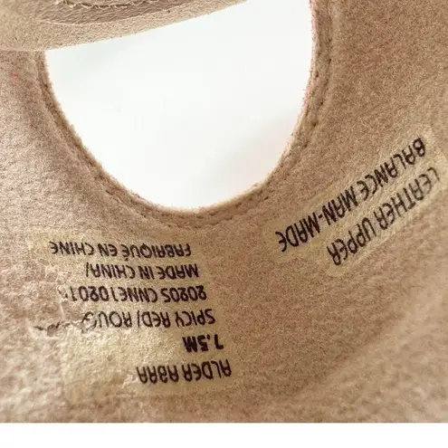 Earth Alder Abra Ginger Suede Slip On Sandals Spicy Red Open Toe Womens Size 7.5