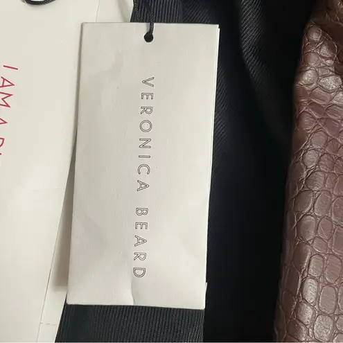 Veronica Beard NWT Cooke Dickey Jacket Brown Croc Embossed Vegan Leather Size 8