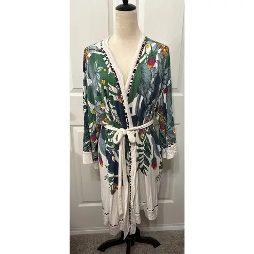 Soma Intimates Short Pipe Cool Nights Robe in Jungle Floral, L/XL