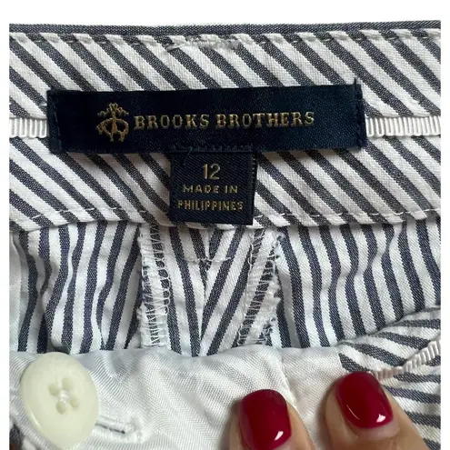 Brooks Brothers Women's Seersucker Chino Striped Pants 12