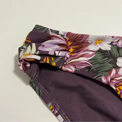 Kona Sol Purple Floral Bikini Bottoms Medium Coverage Hipster Swim XL - Image 4