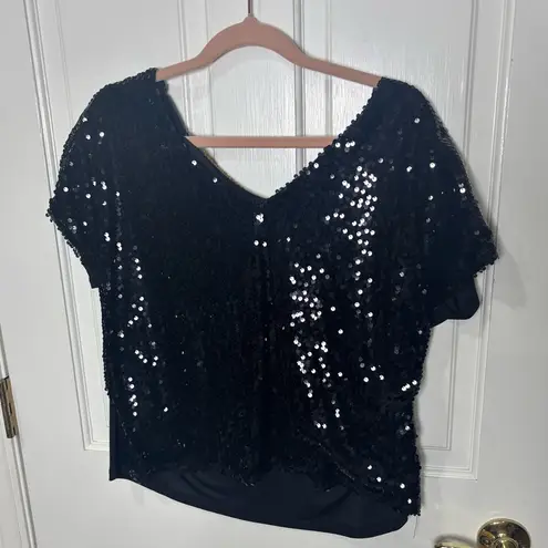 Lavish Black Sequin Blouse