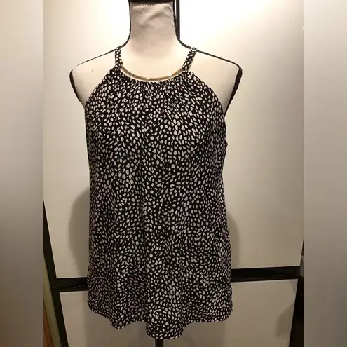 Women's Black and White Halter Top
