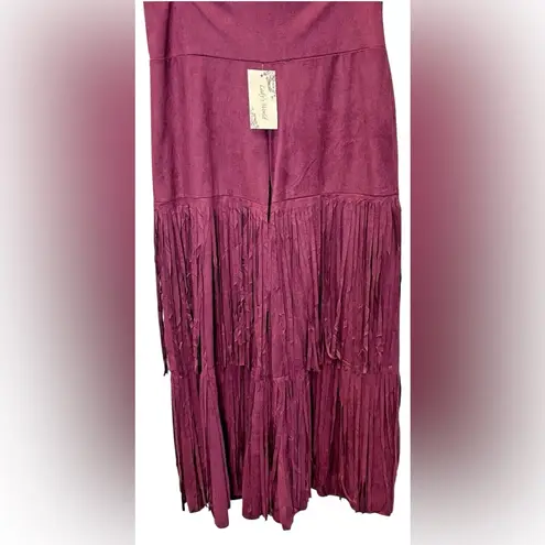 Lady’s World Women’s Wide Leg Fringe Cow Gal Gaucho Pants WORN ONCE Pink Size M