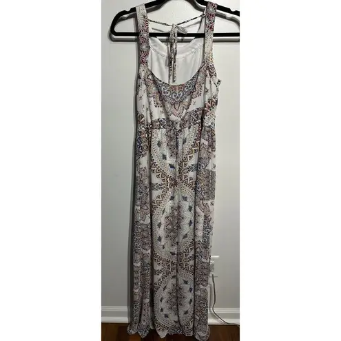 Heart soul Dress M Boho Hippie Stretch Knit Artsy Halter Maxi Festival Sundress
