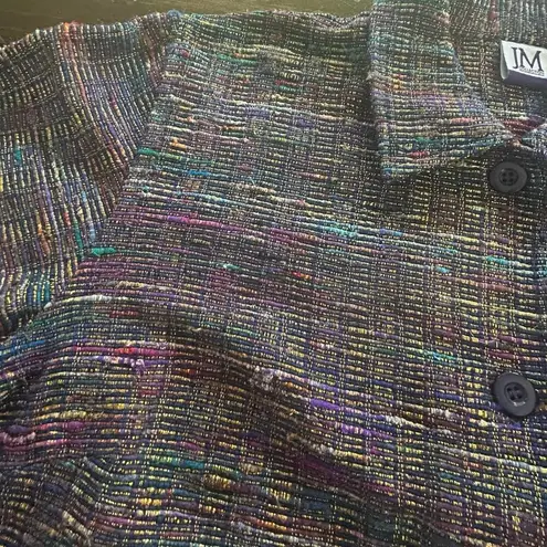 J. McLaughlin ⭐️ JM Collection Silk Cotton Blazer Buttons Metallic Jacket Large