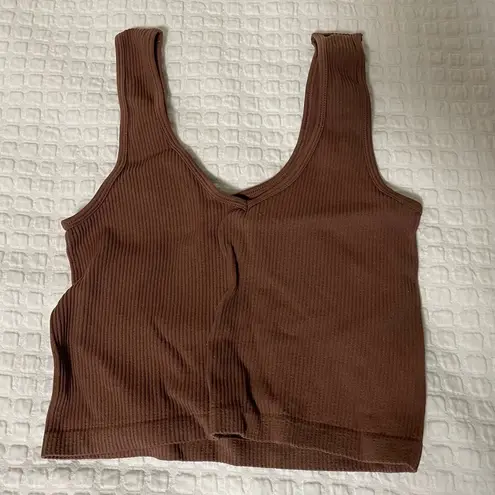 Suzette Rib V Neck Brami in Milk Chocolate