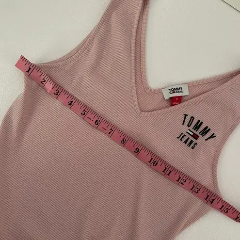 Tommy Jeans Pink Ribbed Bodysuit Women’s Size M Logo Tank One Piece Size M