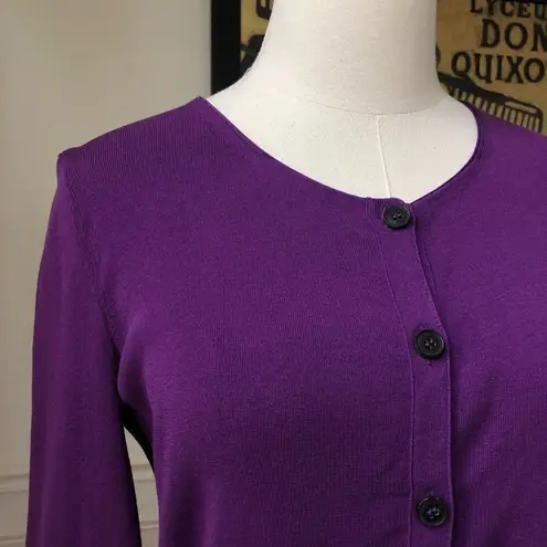 Lafayette 148 Purple Peplum Cardigan M Size M