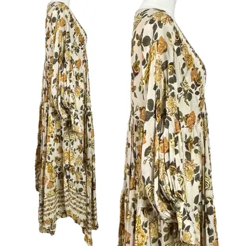Free People  Ethereal Dainty Row of Roses Floral Maxi Dress Size Medium