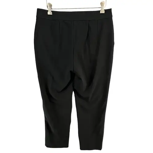 St. John Caviar Pants Women 6 Black Flat Front Career Old Money Quiet Luxury Glam