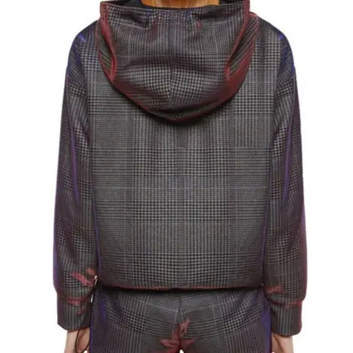 Koral | NWOT | Small | Mantra Impression Holographic Shiny Pink Plaid Hoodie