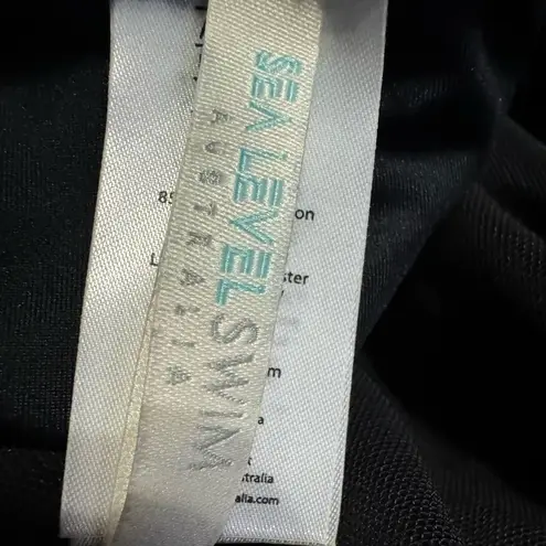 Sea Level Eco Essentials Black Cross Front Tankini Swimsuit Top Size 4 New