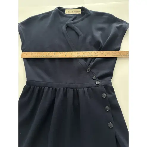 Vintage Adele Simpson Wrap Dress Size 6 Navy Blue Heritage Quiet Luxury Bergdorf