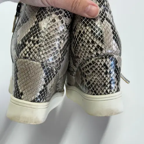 MIA  Shoes Womens 8.5 Christie Black Tan Snake Reptile Wedge‎ Sneakers