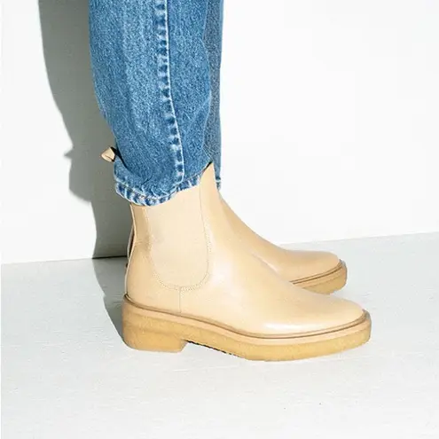 Loeffler Randall Loafer Randall Raquel Khaki Crepe Sole Chelsea Boot Womens Size 5.5