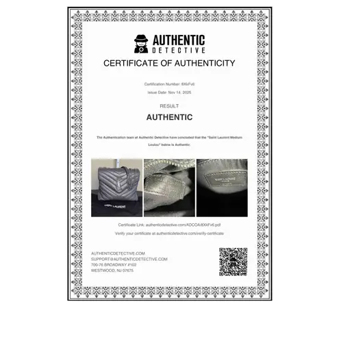 Saint Laurent Medium Loulou Quilted Leather Bag in Storm w/Silver Hardware