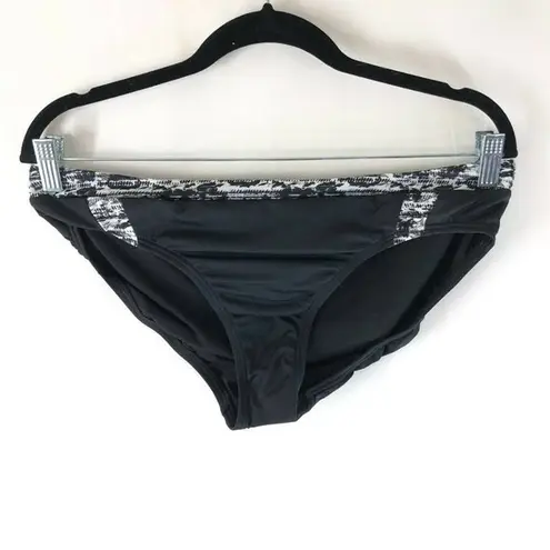 Lands' End  Bikini Bottom Stretch Brief Black White Size 12 - Image 1