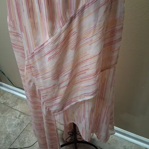 Cato  Asymmetrical Pink and White Dress