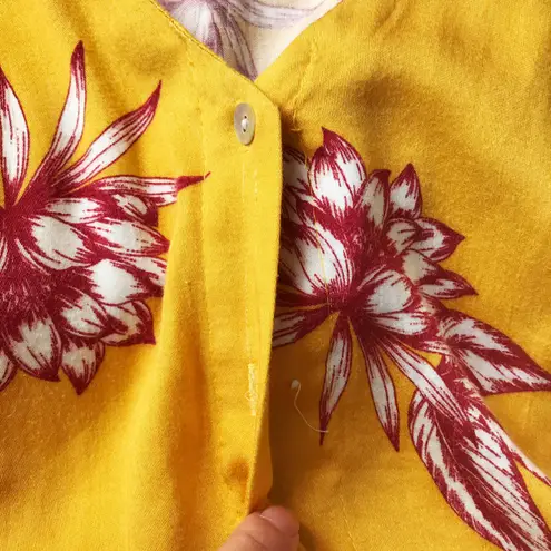 Somedays Lovin women’s Searing Soul golden yellow floral midi dress size S small